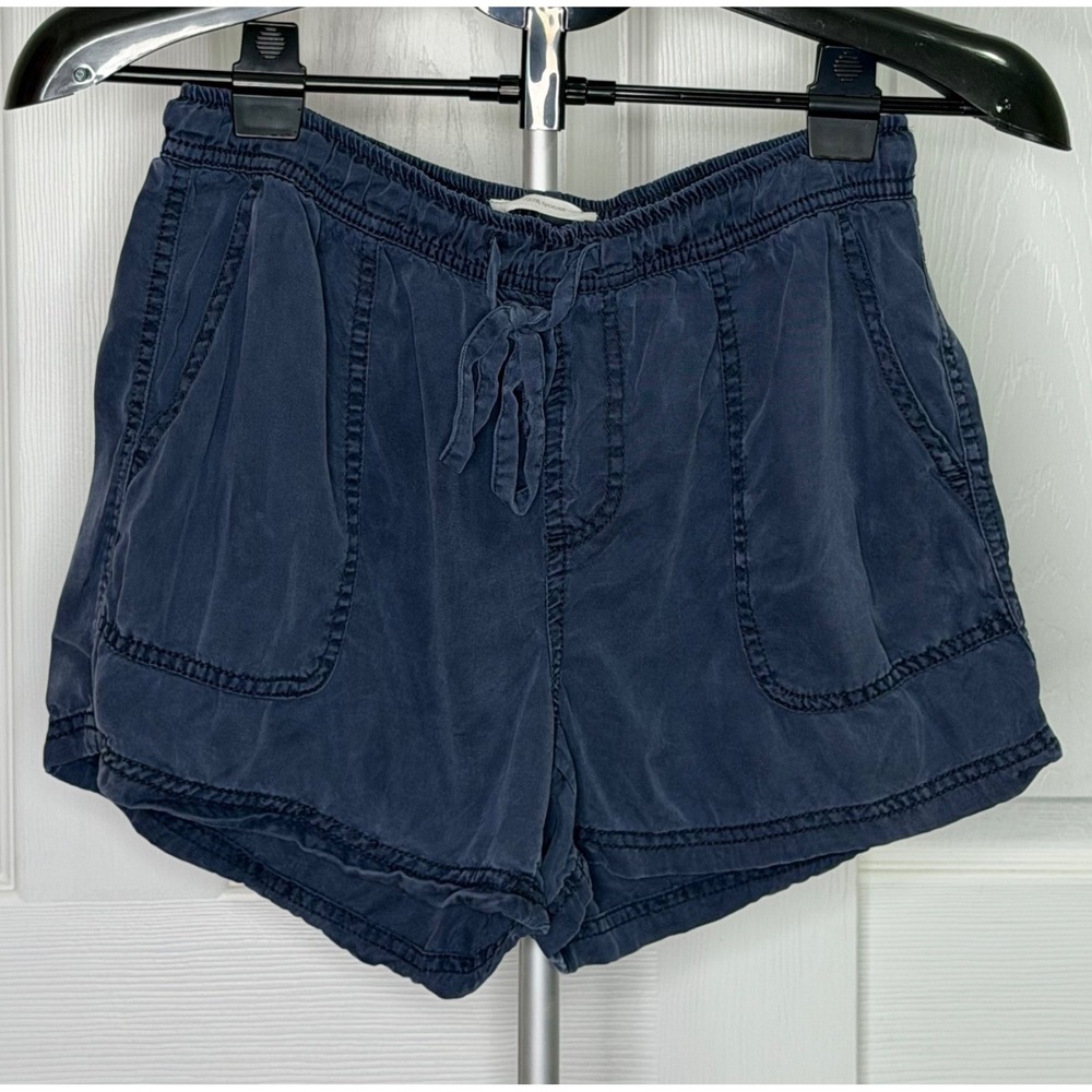 C&C California Womens S Navy Blue Lyocell Drawstring Pull On Shorts